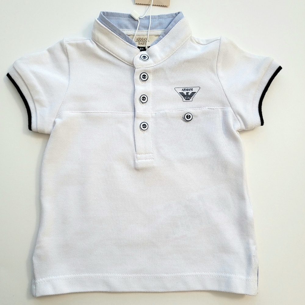 Emporio Armani Polo Shirt White Cotton Logo for Boys (6M)